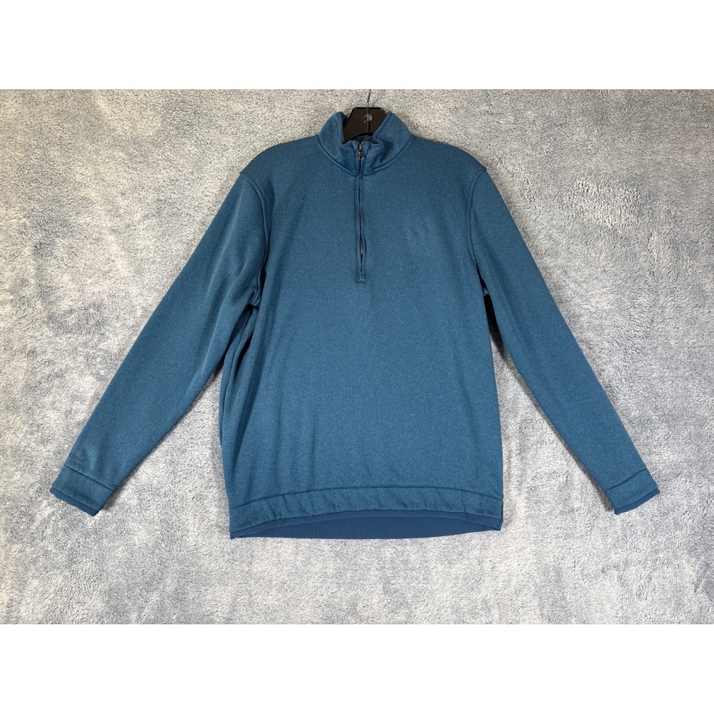 Under Armour Golf Mens Blue Quarter Zip Pullover Sweater Loose Fit Medium 9371
